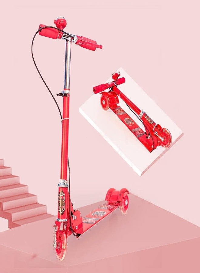 HARIRUP Foldable Kick Scooter for Kids and Adults, 3 Wheeled Push Scooter Adjustable Handlebar and Strong Thick Deck Red - Image 1